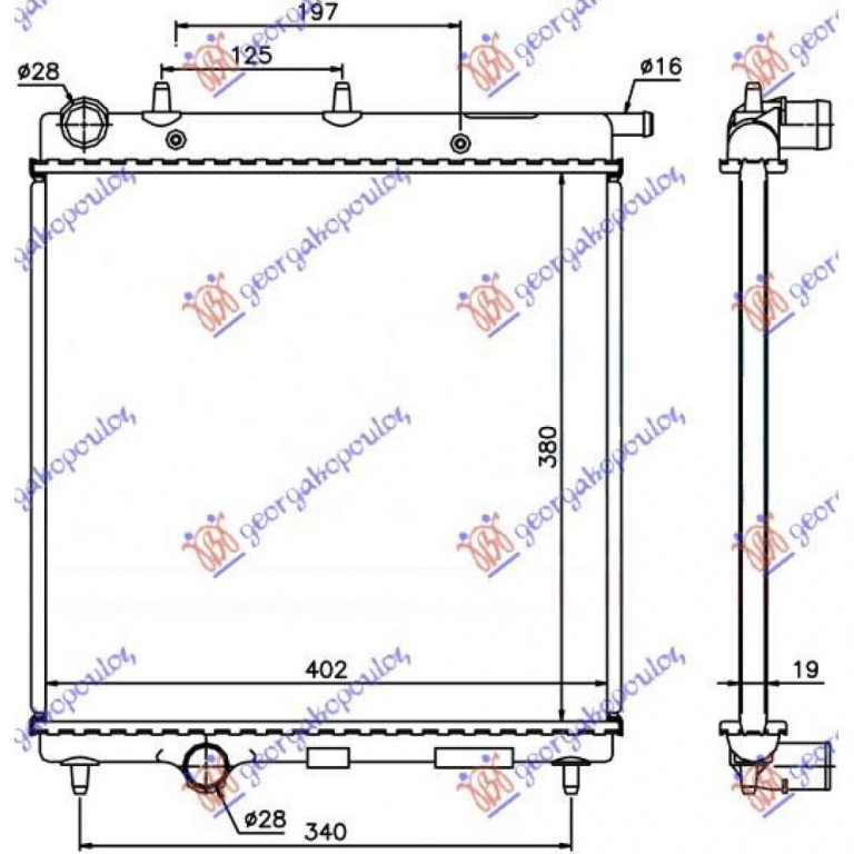 Radiator Apa - Citroen C2 2003 , 1331tt