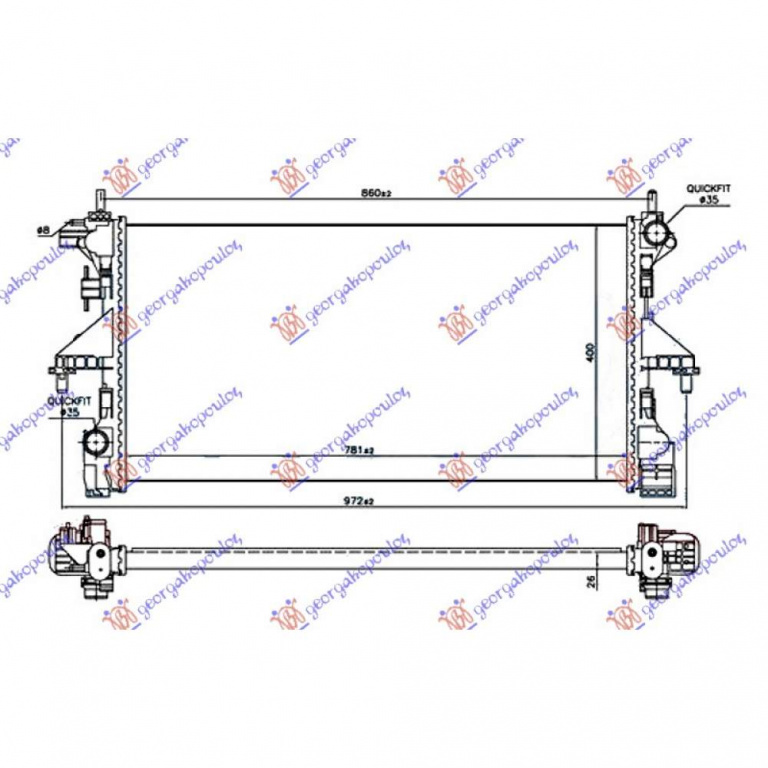 Radiator Apa - Citroen C4 Aer Cross 2012 , 1350a764