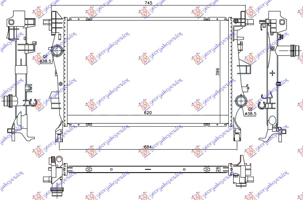 Radiator Apa - Fiat 500 X 2015 , 51965905