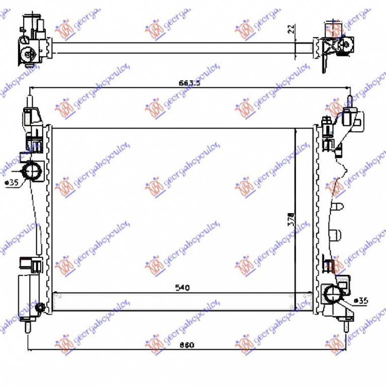 Radiator Apa - Fiat Grande Punto 2005 , 55700447