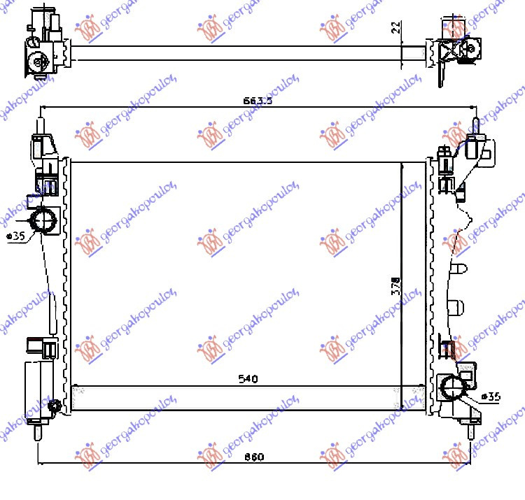 Radiator Apa - Fiat Grande Punto 2005 , 55700447