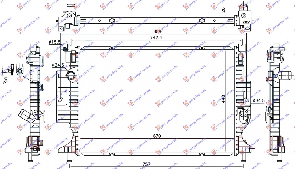 Radiator Apa - Ford Focus C-Max 2014 , 2237092