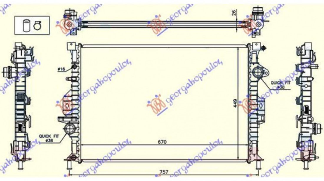 Radiator Apa - Ford Galaxy 2011 , Lr039623