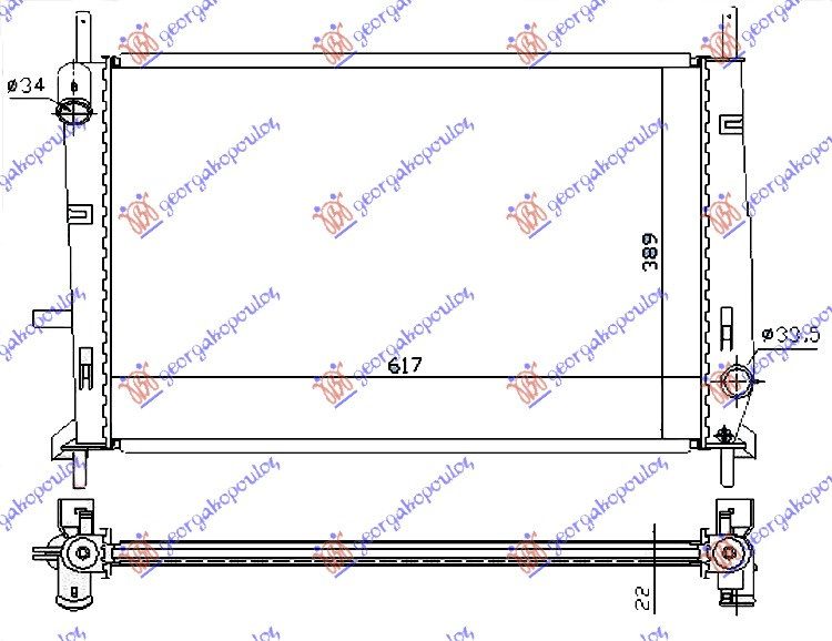 Radiator Apa - Ford Mondeo 1993 , 93bb8005ed