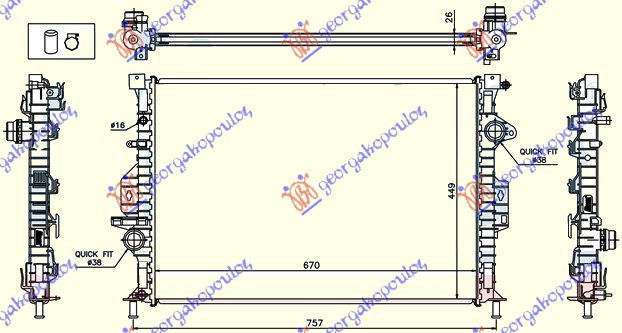 Radiator Apa - Ford Mondeo 2007 , Lr039623