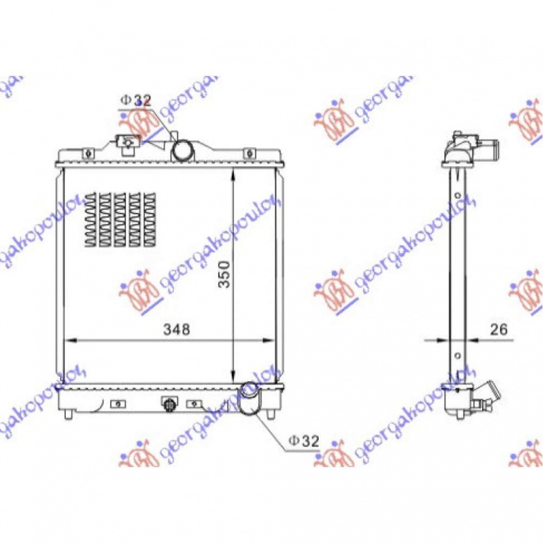 Radiator Apa - Honda Civic H/B 1992 , 19010-P01-003