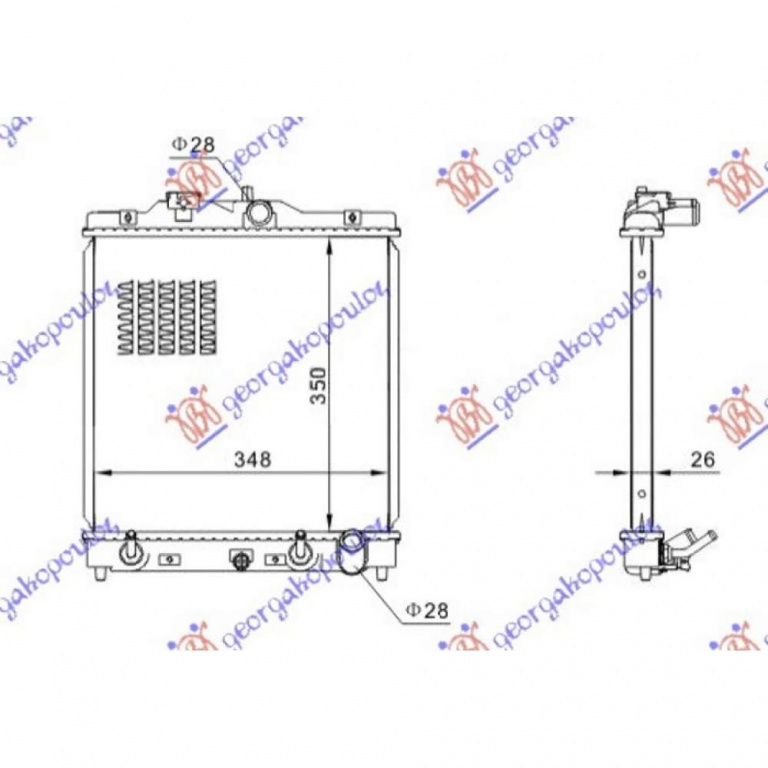 Radiator Apa - Honda Civic H/B 1992 , 19010p2j9012m