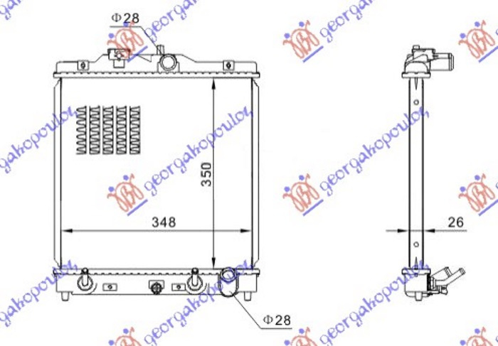 Radiator Apa - Honda Civic Sedan 1992 , 19010p2j9012m
