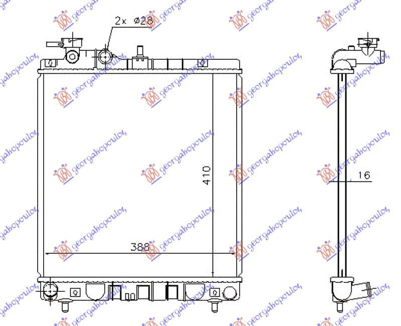 Radiator Apa - Hyundai Atos Prime 2003 , 25310-05900