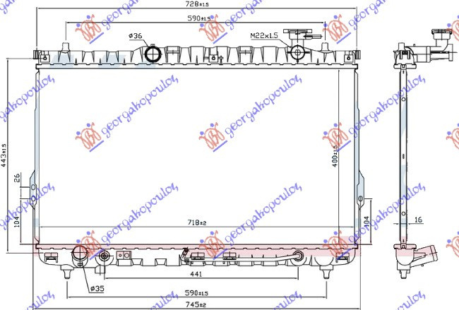 Radiator Apa - Hyundai Santa Fe 2000 , 25310-26050