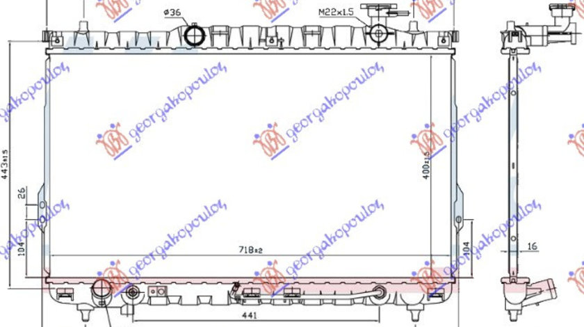 Radiator Apa - Hyundai Santa Fe 2000 , 25310-26050