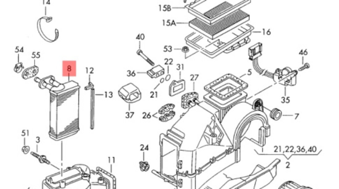 Radiator apa interior Skoda Octavia (1U) Berlina 1999 1.8 Turbo SKODA OCTAVIA [ 1959 - 1971 ] OEM 1J1819031A