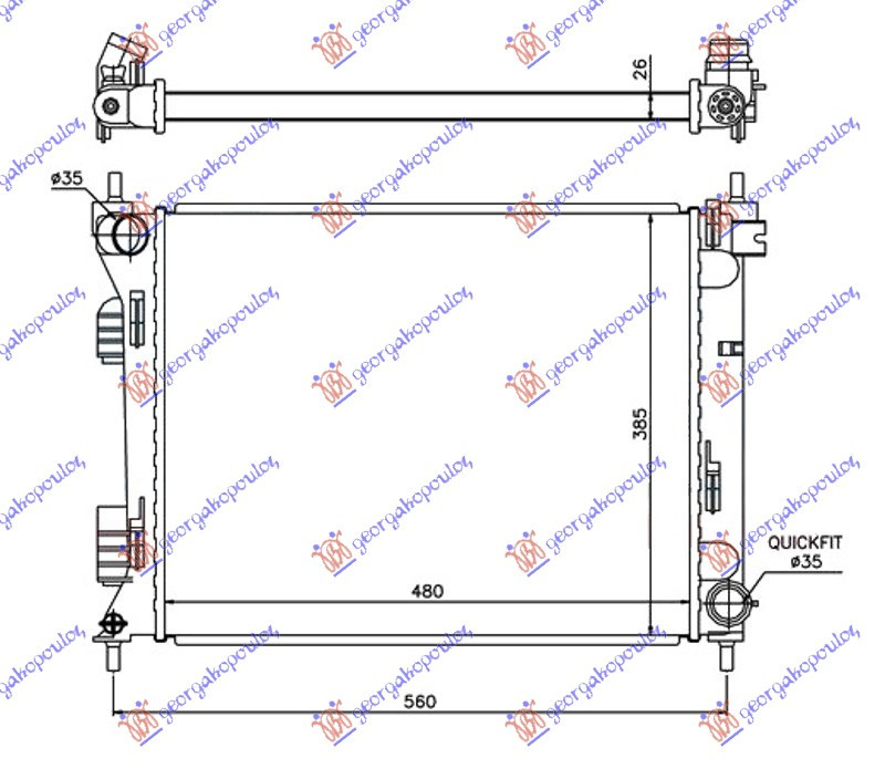 Radiator Apa - Kia Rio H/B2011 2012 , 253101r300