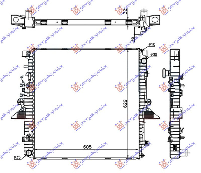 Radiator Apa - Land Rover Discovery 2005 , Pcc500041