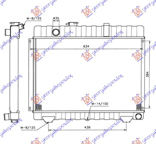 Radiator Apa - Mercedes 207/307 1977 , 6015006703