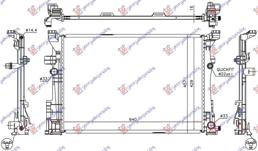 Radiator Apa - Mercedes A Class (W176) 2012 , 2465001203
