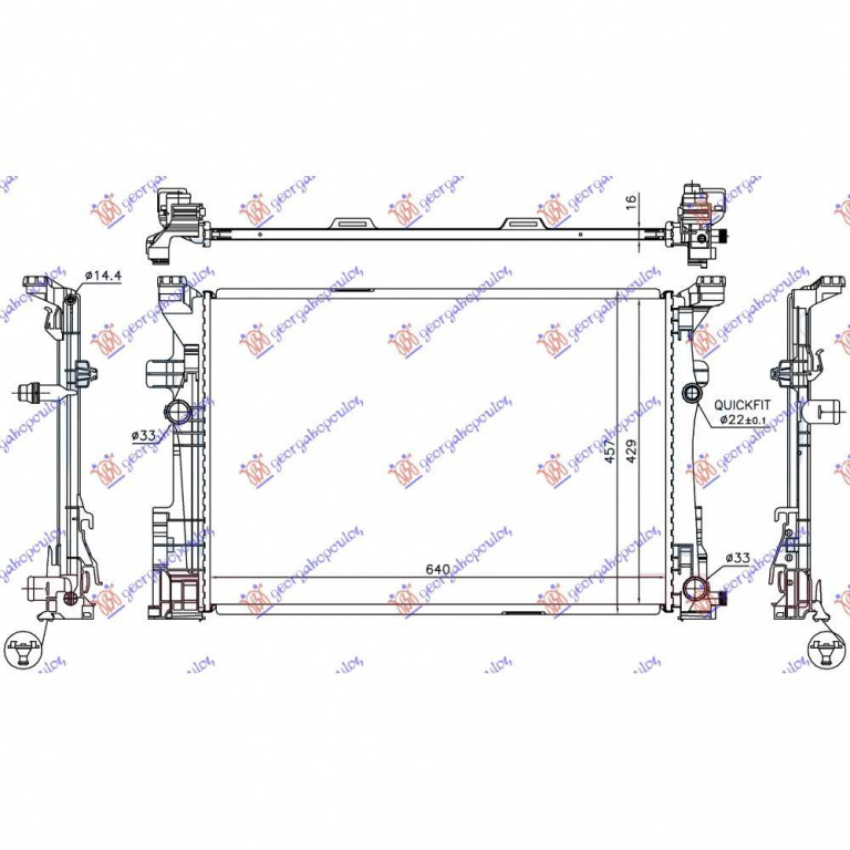 Radiator Apa - Mercedes B Class (W246)2011 2012 , 2465001203