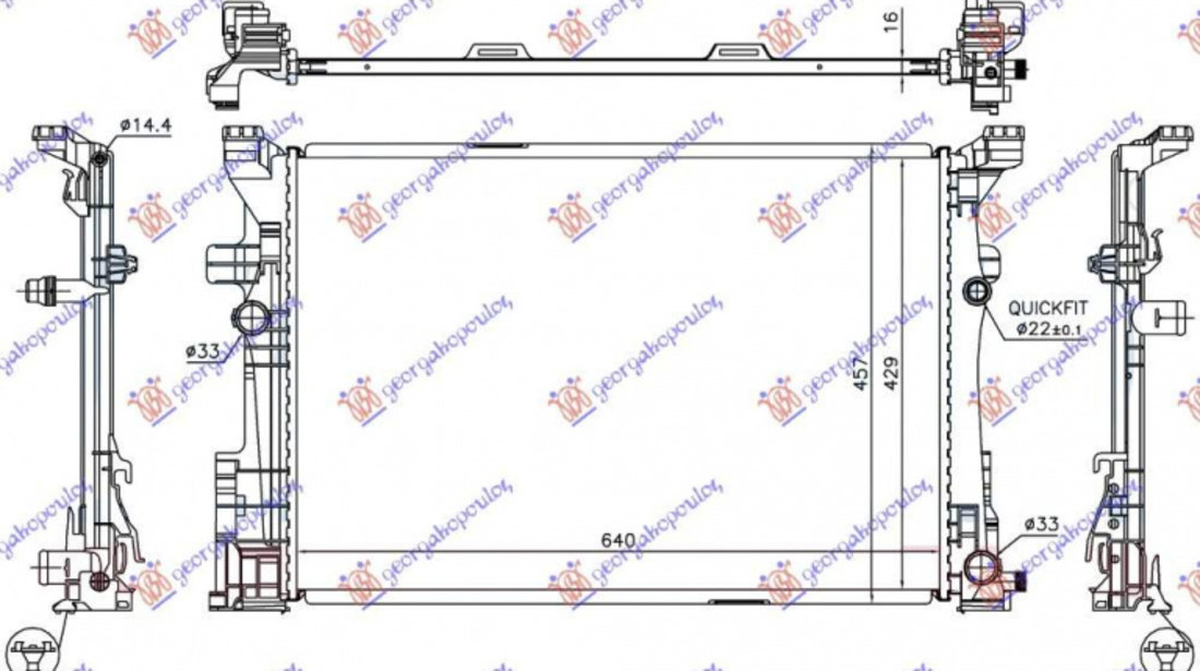 Radiator Apa - Mercedes B Class (W246)2011 2012 , 2465001203