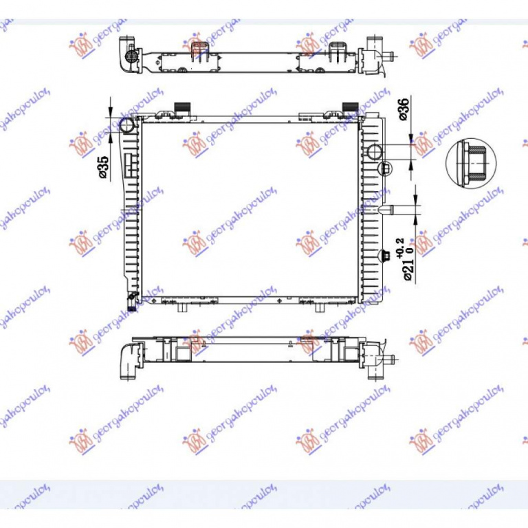 Radiator Apa - Mercedes C Class (W202) 1993 , 2025005203