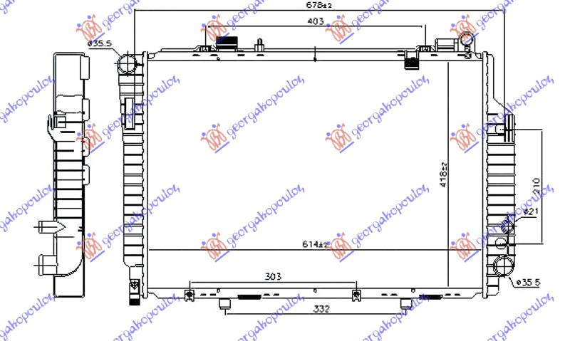 Radiator Apa - Mercedes C Class (W202) 1993 , 2025005503