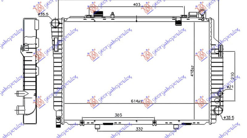 Radiator Apa - Mercedes C Class (W202) 1993 , 2025005503