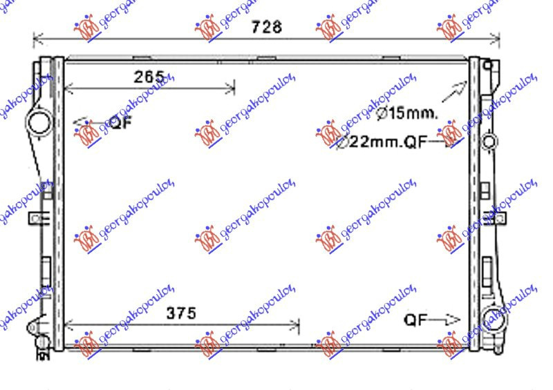 Radiator Apa - Mercedes C Class (W205) Sdn/S.W. 2014 , 995002103