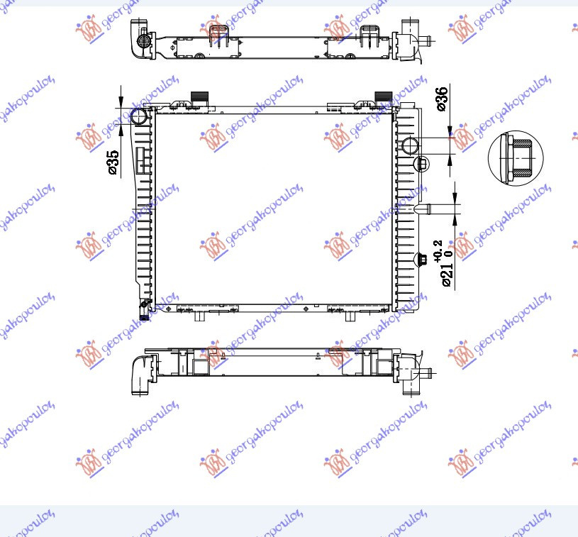 Radiator Apa - Mercedes Clk (W208) 1997 , 2025005103