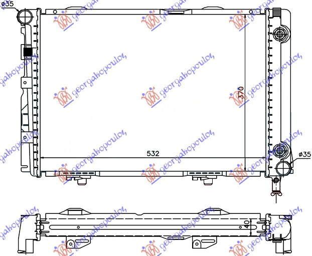 Radiator Apa - Mercedes E Class (W124) 1985 , 1245000503