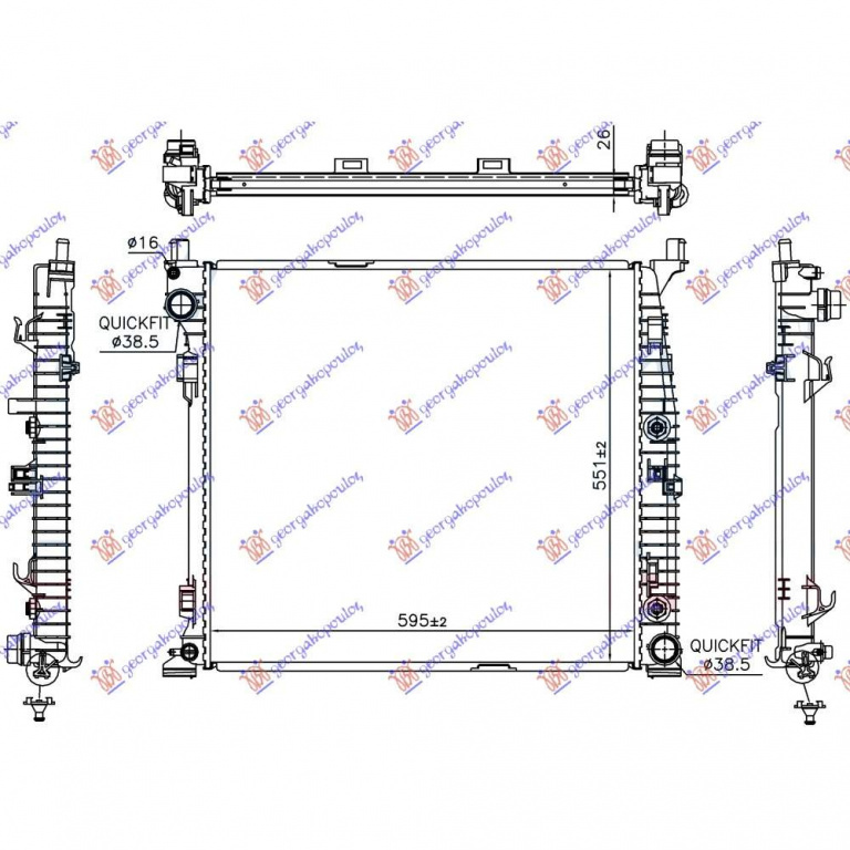 Radiator Apa - Mercedes Gle (W166) 2015 , 995001303