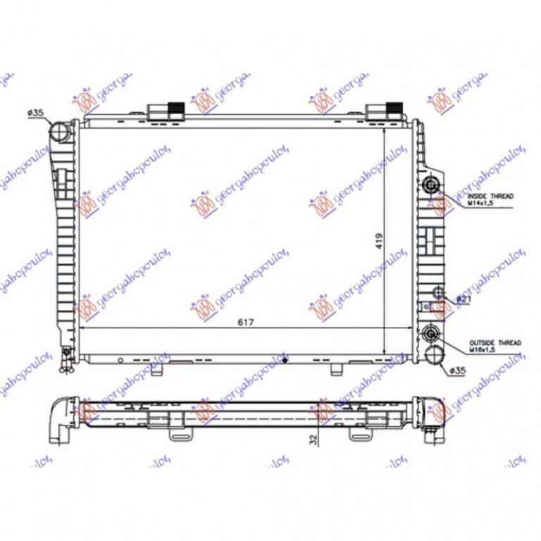 Radiator Apa - Mercedes Slk (R170) 1996 , 2025002203