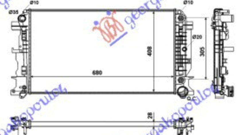 Radiator Apa - Mercedes Sprinter 209-524 (W906) 2006 , 9065000402