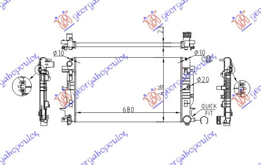 Radiator Apa - Mercedes Sprinter 209-524 (W906) 2006 , 9065000002