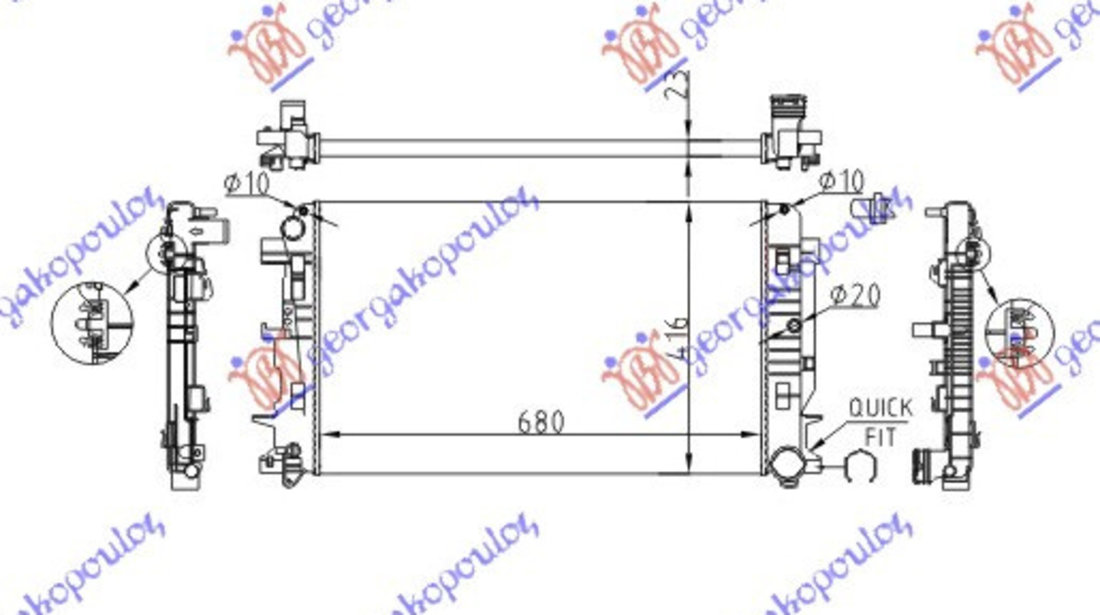 Radiator Apa - Mercedes Sprinter 209-524 (W906) 2006 , 9065000002