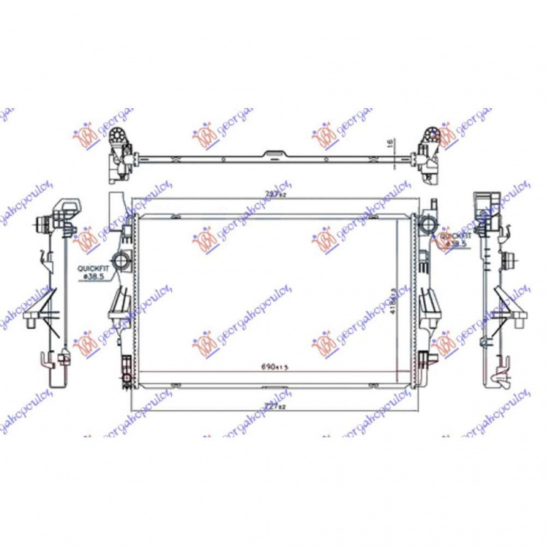 Radiator Apa - Mercedes V (W447) 2015 , 4475010001