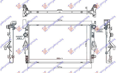 Radiator Apa - Mercedes Vito (W447) 2015 , 4475010101