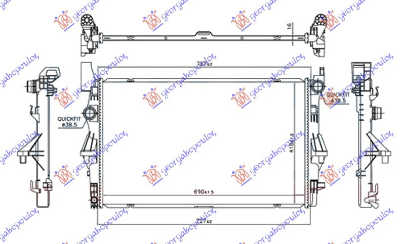 Radiator Apa - Mercedes Vito (W447) 2015 , 4475010201