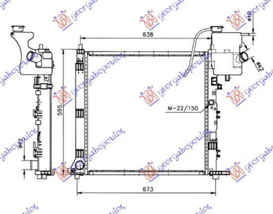 Radiator Apa - Mercedes Vito (W638) 1996 , 6385011601