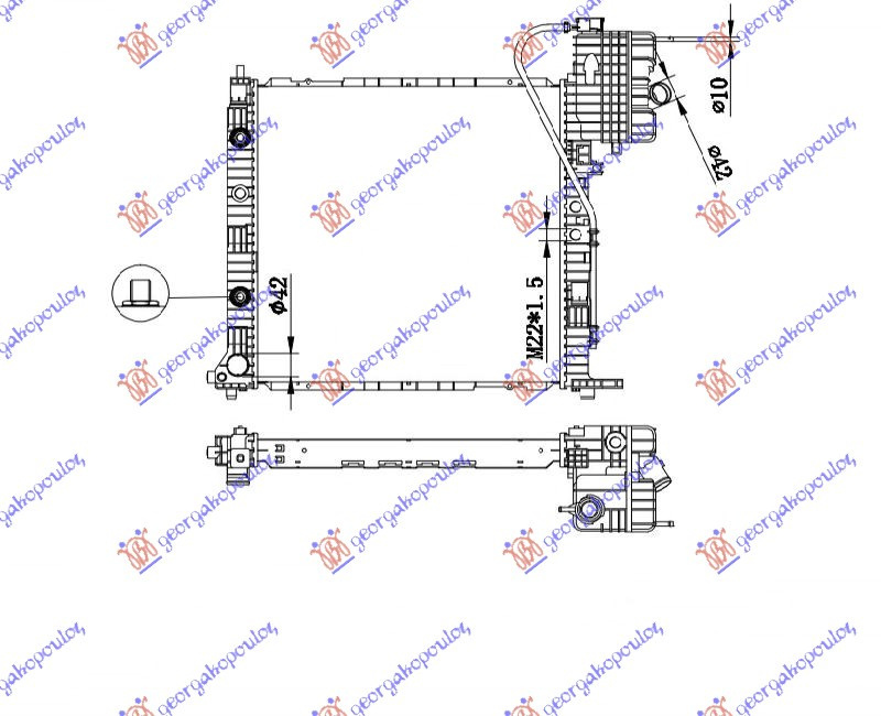 Radiator Apa - Mercedes Vito (W638) 1996 , 6385012201