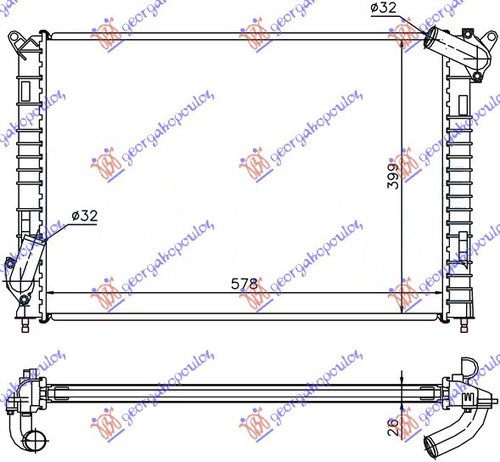 Radiator Apa - Mini Cooper/One (R50/R53)2002 2003 , 17117541091
