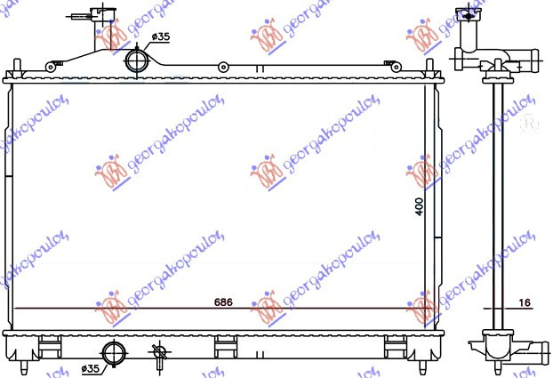 Radiator Apa - Mitsubishi Outlander 2013 , 1350a601