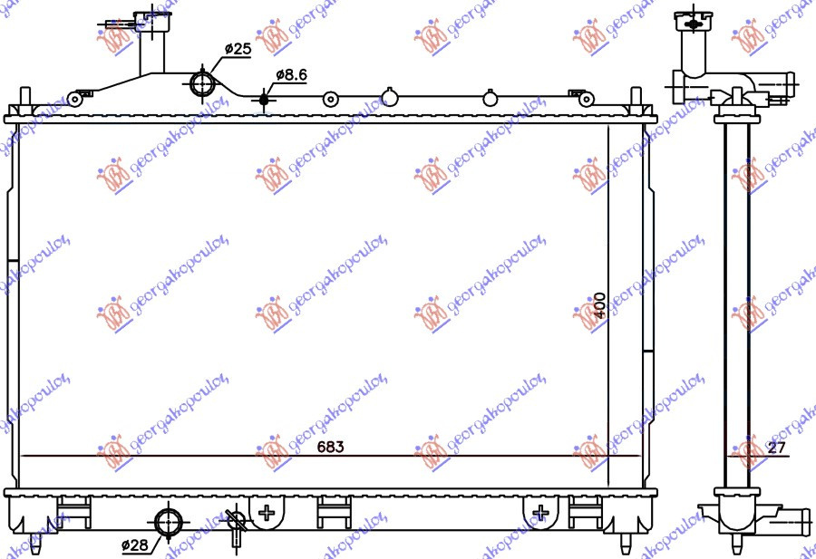 Radiator Apa - Mitsubishi Outlander 2013 , 1350a603
