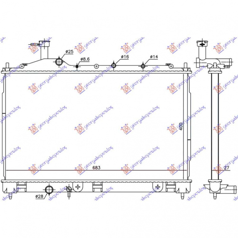 Radiator Apa - Mitsubishi Outlander 2016 , 1350a603