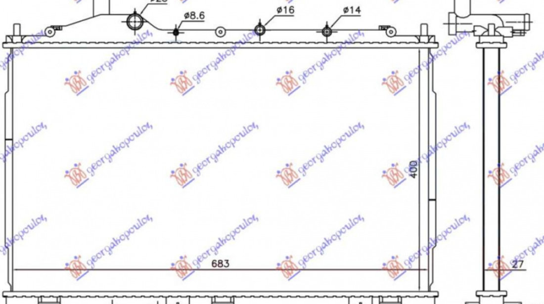 Radiator Apa - Mitsubishi Outlander 2016 , 1350a603