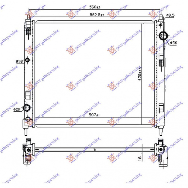 Radiator Apa - Nissan Pulsar 2015 , 214101kk0a