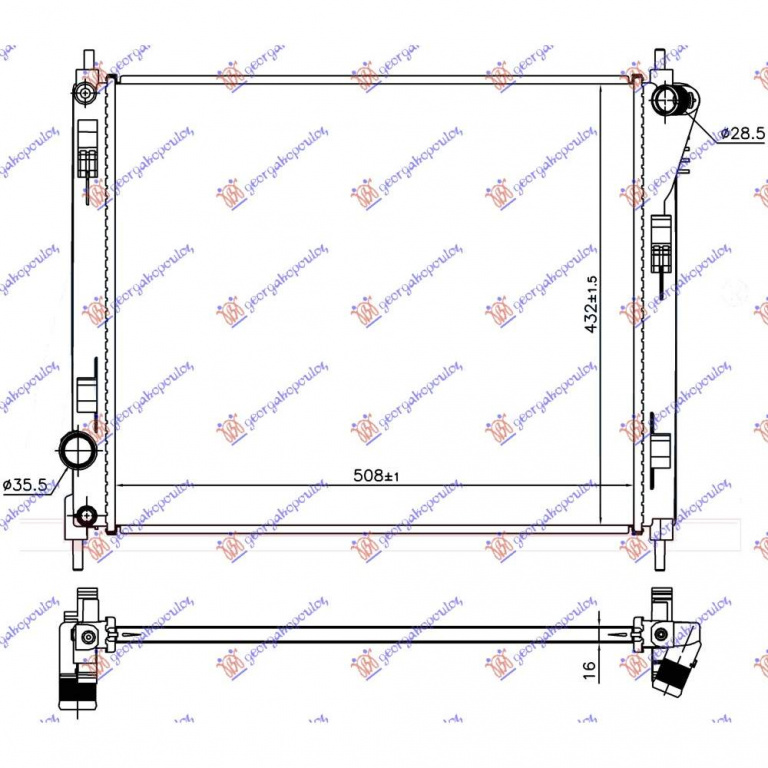 Radiator Apa - Nissan Pulsar 2015 , 214101kk0a