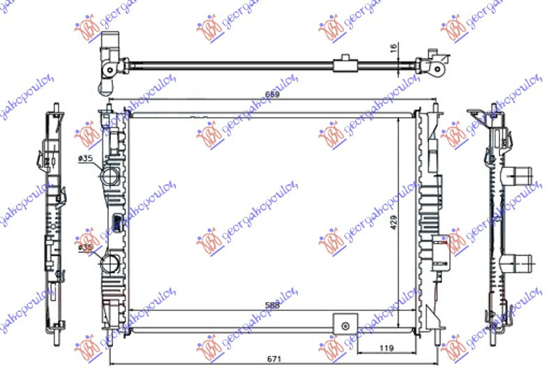 Radiator Apa - Nissan Qashqai 2007 , 21400-Jd200