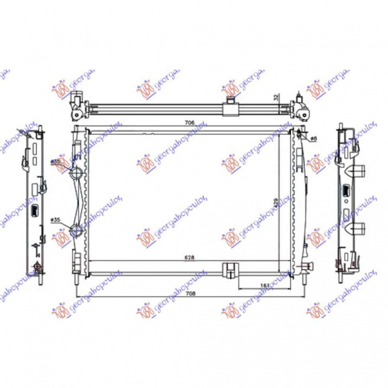 Radiator Apa - Nissan Qashqai 2010 , 21400-Jd51b