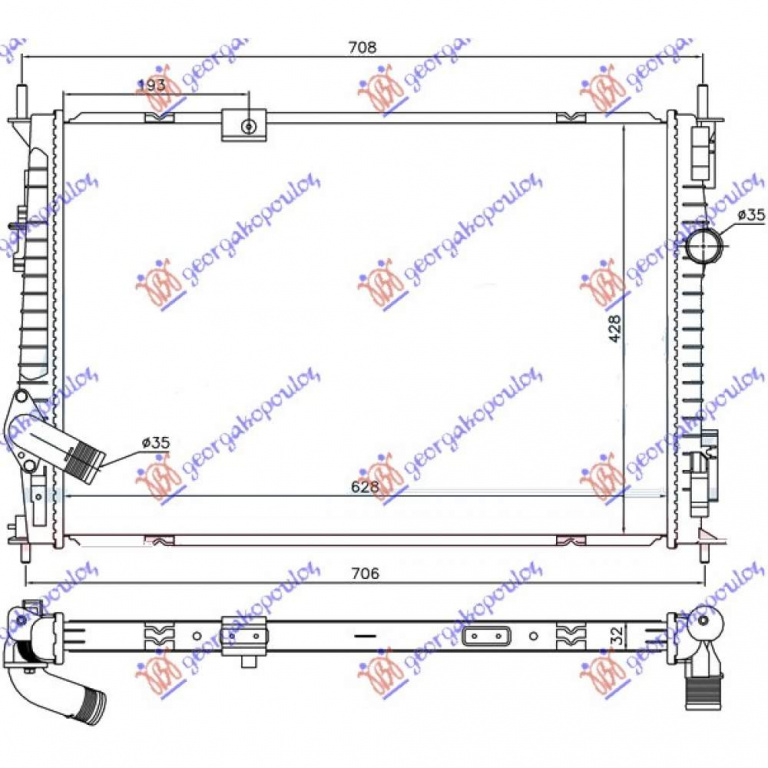 Radiator Apa - Nissan Qashqai 2010 , 21400jd70a
