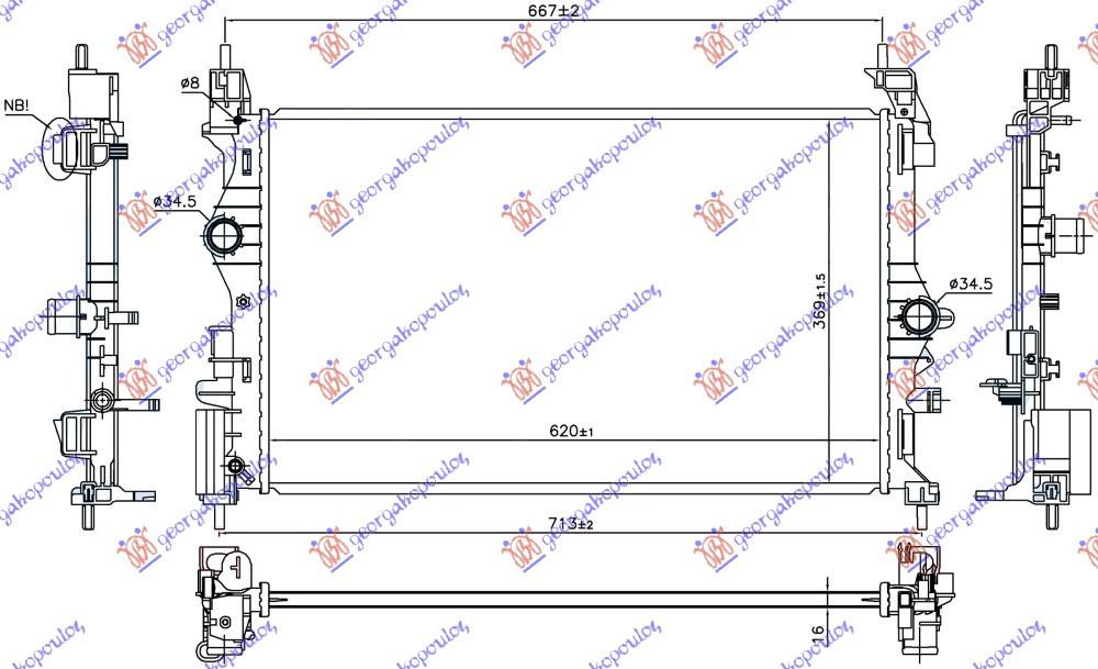Radiator Apa - Opel Adam 2012 , 1300361