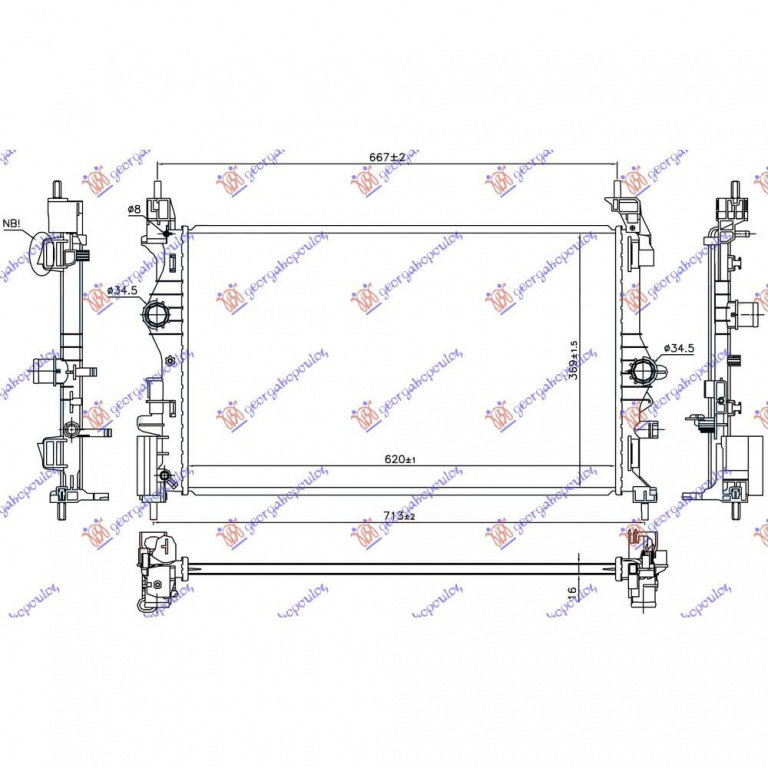 Radiator Apa - Opel Adam 2012 , 1300363